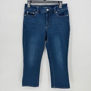 Chaps Womens Blue Wash Cropped‎ Casual Stretch Denim Jeans Size 6 Capri
